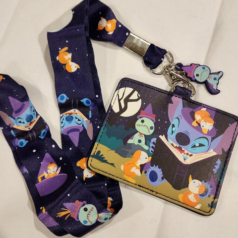 Lilo and Stitch Witch Story Time Ducklings Halloween Lanyard