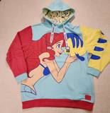 Ariel & Flounder the Little Mermaid Hoodie L