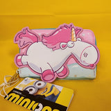 Loungefly Minions Fluffy Unicorn Rainbow Glitter Rainbow Zip Around Wallet