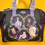 Disney Villains Floral Group Icons Satchel Purple Handbag