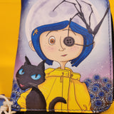Loungefly Coraline Button Eye Flower the Cat Halloween Zip Around Wallet NEW