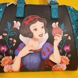 Loungefly Disney Princess Snow White Glitter Apple Floral Satchel Handbag