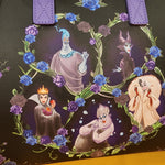 Disney Villains Floral Group Icons Satchel Purple Handbag