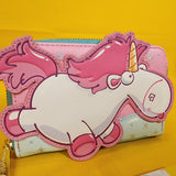 Loungefly Minions Fluffy Unicorn Rainbow Glitter Rainbow Zip Around Wallet