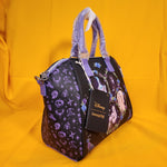 Disney Villains Floral Group Icons Satchel Purple Handbag