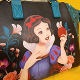 Loungefly Disney Princess Snow White Glitter Apple Floral Satchel Handbag