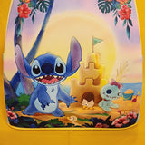 Loungefly Disney Lilo & Stitch SandCastle Beach Scene Scrump Mini Backpack