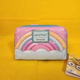 Loungefly Minions Fluffy Unicorn Rainbow Glitter Rainbow Zip Around Wallet