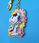 Peanuts Snoopy & Woodstock Cool Joe Guitar Daisy Keychain Charm