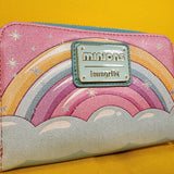 Loungefly Minions Fluffy Unicorn Rainbow Glitter Rainbow Zip Around Wallet