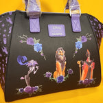 Disney Villains Floral Group Icons Satchel Purple Handbag