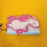 Loungefly Minions Fluffy Unicorn Rainbow Glitter Rainbow Zip Around Wallet