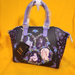 Disney Villains Floral Group Icons Satchel Purple Handbag