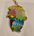 Tangled Rapunzel Pascal Flowers Lenticular Enamel Keychain