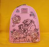 Loungefly Disney Princess Beauty and the Beast Pink Roses Belle Mini Backpack