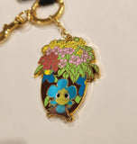 Tangled Rapunzel Pascal Flowers Lenticular Enamel Keychain