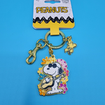 Peanuts Snoopy & Woodstock Cool Joe Guitar Daisy Keychain Charm