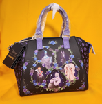 Disney Villains Floral Group Icons Satchel Purple Handbag