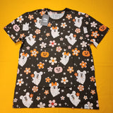 Loungefly Disney Mickey & Minnie Floral Cute Ghost Unisex Tee Halloween Size L