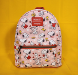 Loungefly Peanuts Snoopy & Woodstock Valentine's Day Heart AOP Mini Backpack