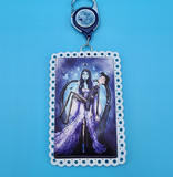 Loungefly Corpse Bride Emily & Victor Lace Moon Retractable Lanyard ID Holder