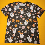 Loungefly Disney Mickey & Minnie Floral Cute Ghost Unisex Tee Halloween Size L