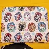 Loungefly Disney Cats Flower Portrait AOP Marie Figaro Dinah Zip Wallet