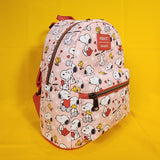 Loungefly Peanuts Snoopy & Woodstock Valentine's Day Heart AOP Mini Backpack