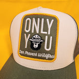 Smokey Bear Trucker Hat Snap Back Patch Only You Can Prevent Wildfires Hat