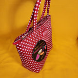 Betsey Johnson Red and White Polka Dot Insulated Lunch Tote Bag