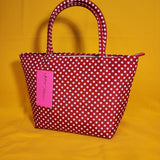 Betsey Johnson Red and White Polka Dot Insulated Lunch Tote Bag