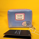 Hello Kitty Mermaid Metallic Iridescent Blue Zip Wallet