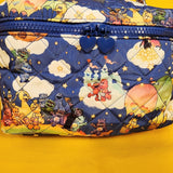 Cakeworthy Care Bears x Sesame Street Quilted Blue Cosmetic Bag Makeup Travel