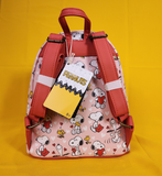 Loungefly Peanuts Snoopy & Woodstock Valentine's Day Heart AOP Mini Backpack