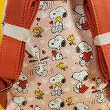 Loungefly Peanuts Snoopy & Woodstock Valentine's Day Heart AOP Mini Backpack