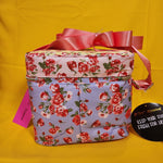 Betsey Johnson Rose Print 6 Pack Insulated Lunch Bag Train Case Cooler