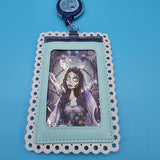 Loungefly Corpse Bride Emily & Victor Lace Moon Retractable Lanyard ID Holder