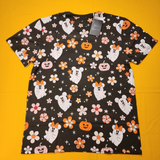 Loungefly Disney Mickey & Minnie Floral Cute Ghost Unisex Tee Halloween Size L