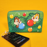 Loungefly Disney Chip N Dale Holiday Ornaments Christmas Tree Zip Around Wallet