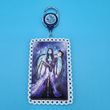 Loungefly Corpse Bride Emily & Victor Lace Moon Retractable Lanyard ID Holder