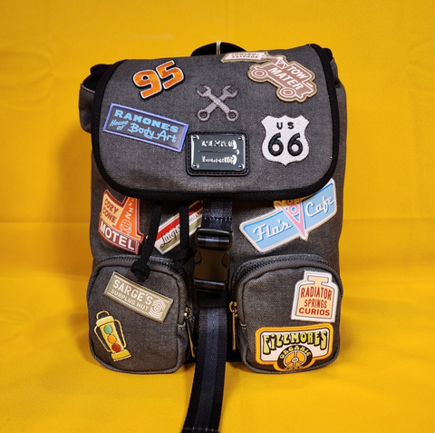 Loungefly Disney Pixar Cars Radiator Springs Patches Mini Backpack Sak Grey