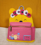 Winnie the Pooh Flower Crown Pink Flocked Mini Backpack