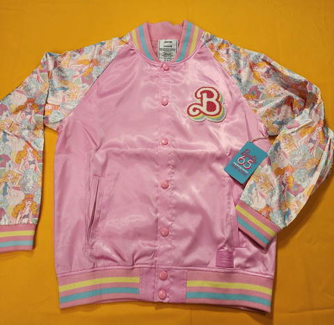 Loungefly Barbie 65th Anniversary Unisex Bomber Jacket Pink Medium