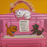 Loungefly Disney The Aristocats Figural Piano Pink Glitter Crossbody Handbag