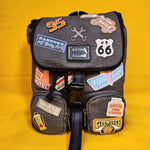 Loungefly Disney Pixar Cars Radiator Springs Patches Mini Backpack Sak Grey