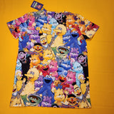 Cakeworthy Care Bears x Sesame Street AOP Unisex Tee Shirt Medium