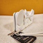Minnie Mouse Wedding Iridescent Quilted Bow Wristlet Wallet