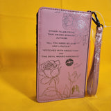 Betsey Johnson Kitsch Love Stories Book Blush Pink Wristlet Wallet