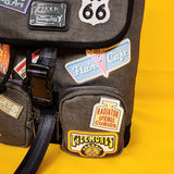 Loungefly Disney Pixar Cars Radiator Springs Patches Mini Backpack Sak Grey