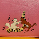 Loungefly Disney The Aristocats Figural Piano Pink Glitter Crossbody Handbag